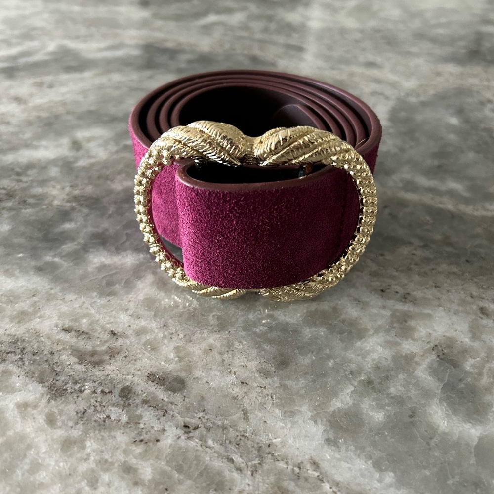 Sezane Artemis Belt Size 90 Cassis EUC